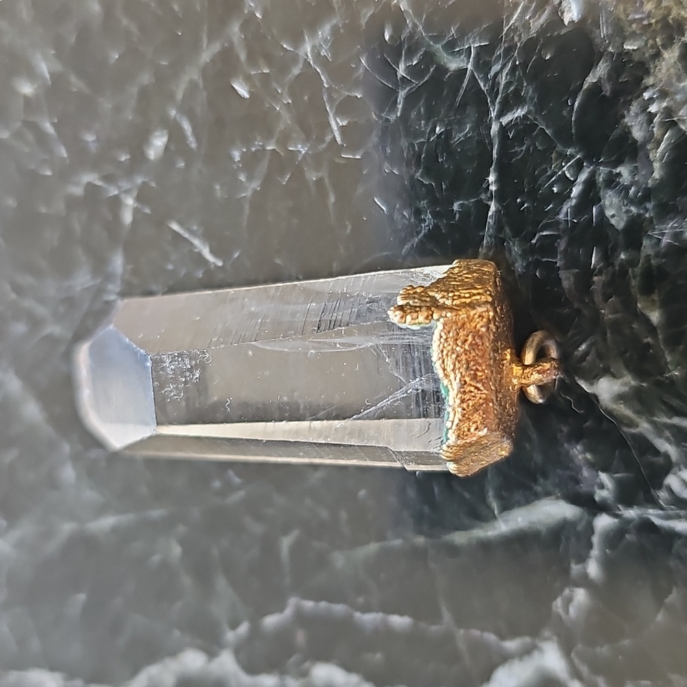 Natural Clear Quartz Crystal Pendant - Picture 3 of 7